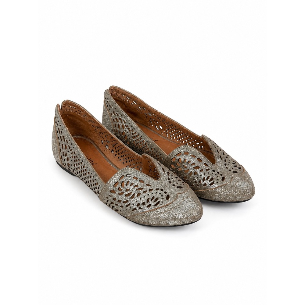 Gee Wawa Vintage Y2K Metallic Perforated Slip On Flats Women's Size 9